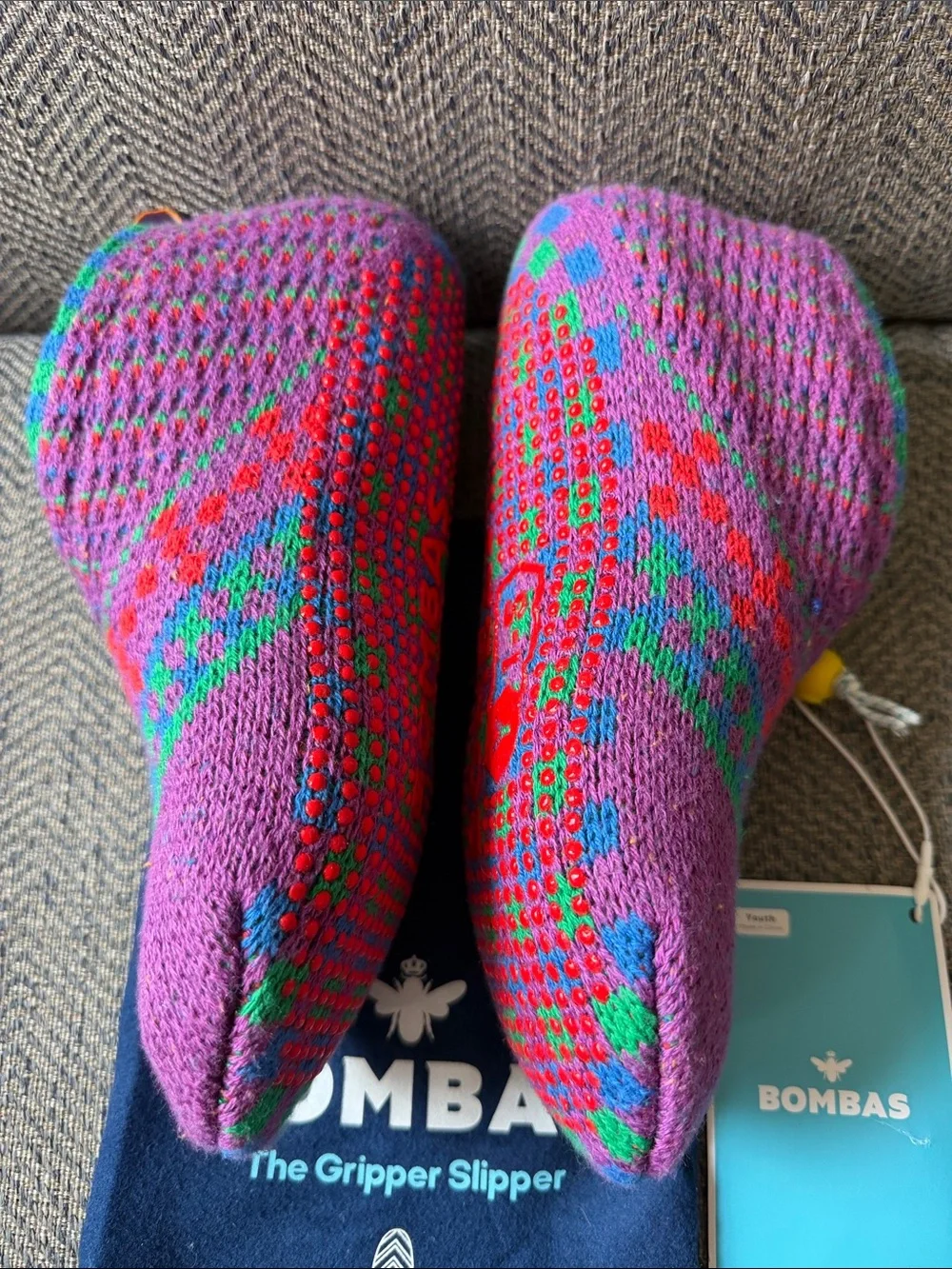 Bombas Sherpa Lined Youth The Gripper Slipper Multicolor Size: 1-5